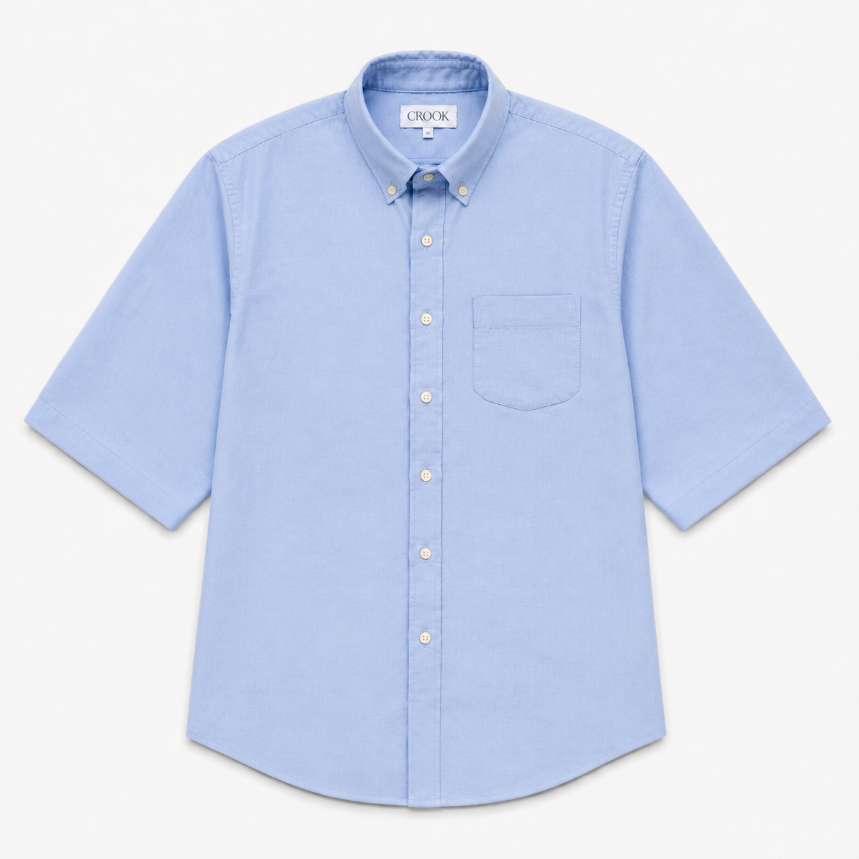 not short sleeve, not long sleeve. but a half-sleeve button down.